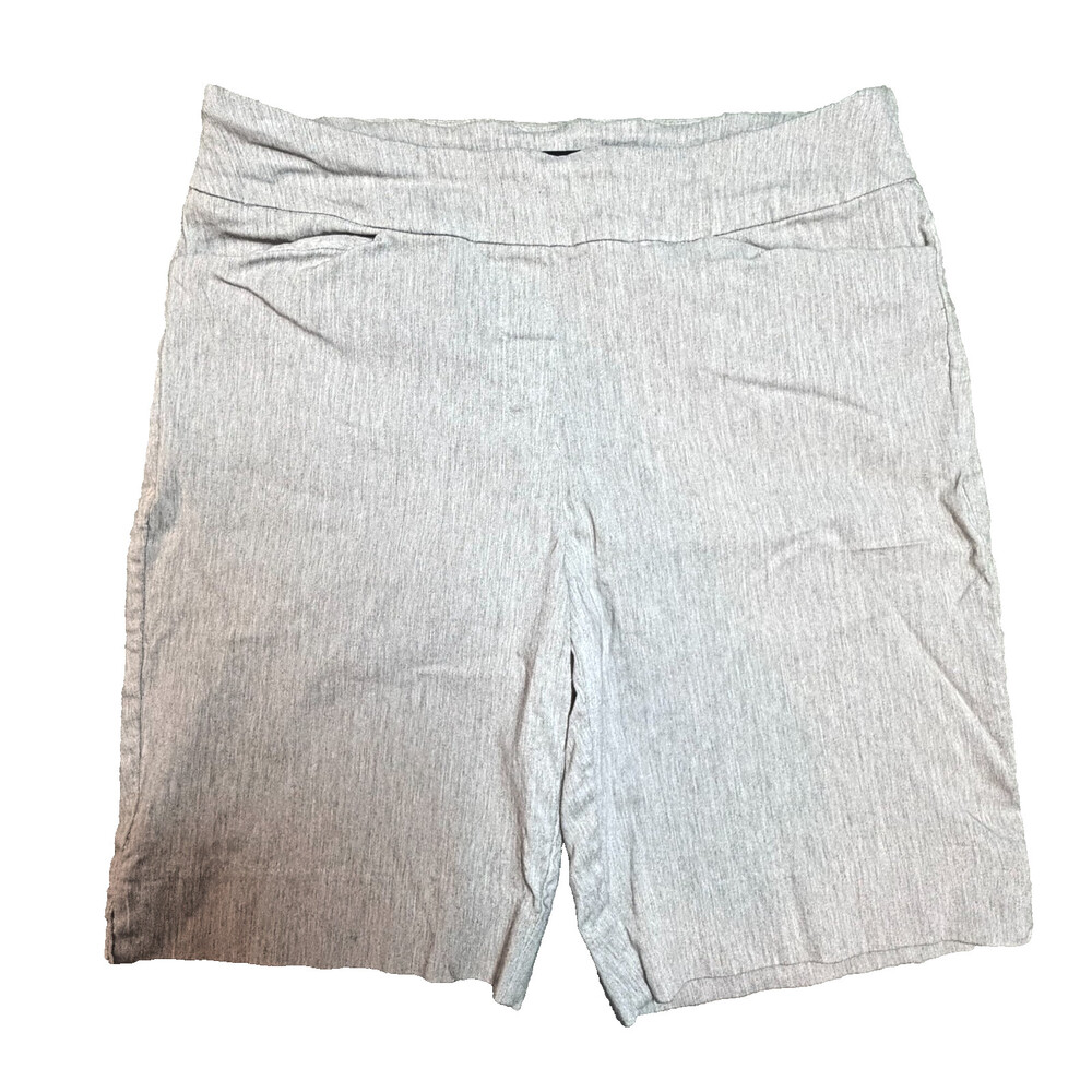 Hilary Radley Pullon Bermuda Shorts Women's M Oatmeal Beige 2 Pocket Stretch